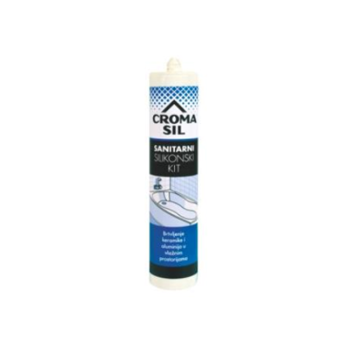 CROMASIL Sanitarni silikonski kit, 280 ml, sivi (12 kom)