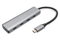 DIGITUS USB-C hub DA-70246, USB-C, 4x USB-C, sivi