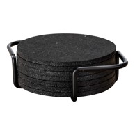 WENKO Podmetači za čaše set 8 kom sa stalkom, crna