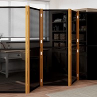 Sobna pregrada s 5 panela crna 350 x 180 cm