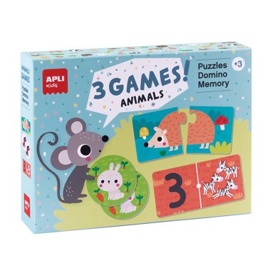 APLI Set igara 3 u 1, slagalica, domino i memori