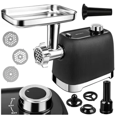 RUHHY Električna mašina za mljevenje mesa 2400 W Reverse 3 rešetke do 2,5 kg/min