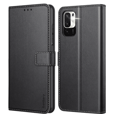 NIKCORP Preklopna kožna torbica za Redmi Note 10 5G novčanik futrola s magnetskim zatvaranjem i stalkom, crna