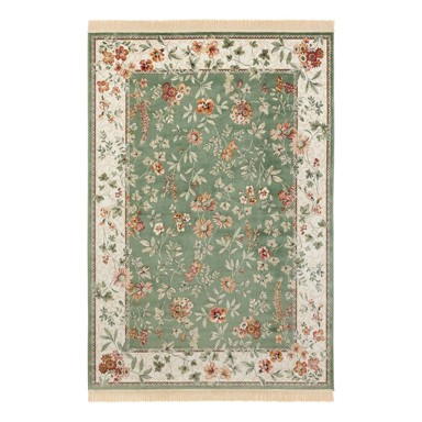 NOURISTAN Zeleni/krem tepih viskozan 135x195 cm Oriental