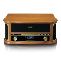 LENCO Gramofon Classic Phono TCD-2571WD, radio/CD reproduktor, kasetofon, Bluetooth, RCA izlaz, USB, AUX ulaz, priključak 3,5 mm, zvučnici 2x5W, LCD zaslon, daljinski upravljač