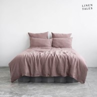 LINEN TALES Roza lanena produljena posteljina 200x220 cm za bračni krevet
