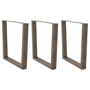 Noge za blagovaonski stol v-oblik od čelika, 3 kom, 90 x (72-73.3) cm, prirodna