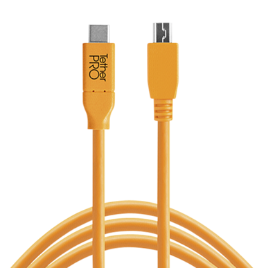 TETHER TOOLS Kabel za fotoaparat USB-C to 2.0 Micro-B 5-Pin, 4,60 m, narančasti