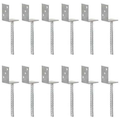 Sidra za ogradu, 12 kom, 8 x 6 x 30 cm, pocinčani čelik