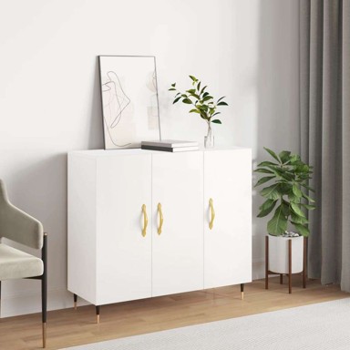 Komoda 90 x 34 x 80 cm, od konstruiranog drva, bijela