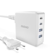 DUDAO Punjač A100EU, GaN, 100W, 2x USB-C + 2x USB-A, bijeli