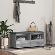 Klupa za hodnik s jastukom 100 x 38 x 46 cm siva sonoma