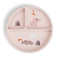 Tanjur s odjeljcima Playground, puder ružičasta