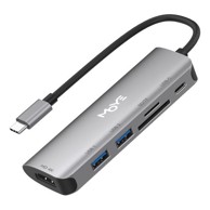 MOYE Port Replicator X6, HDMI, USB-C PD 3.0, USB 3.0, SD/TF