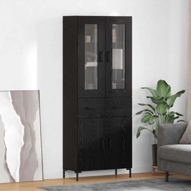 Kuhinjski ormarić 2 pcs 69,5 x 34 x 180 cm konstruirano drvo, crni hrast