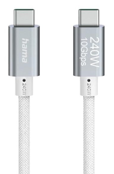 HAMA kabel USB-C 240 W USB 3.2 Gen2 10 Gbit/s, 1,5 m, bijeli
