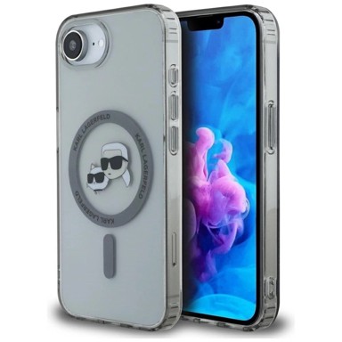 Karl Lagerfeld IML Metal Karl & Choupette Heads MagSafe maskica za iPhone 16, crna