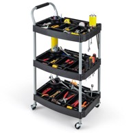 NORTHIX Radionička kolica s 3 razine i organizatorima, 107 cm
