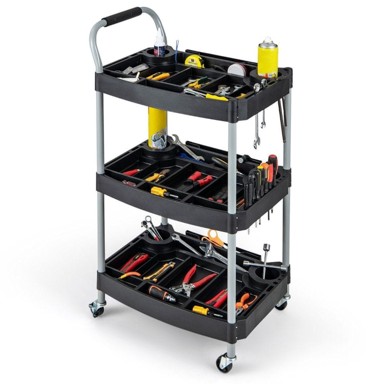 NORTHIX Radionička kolica s 3 razine i organizatorima, 107 cm