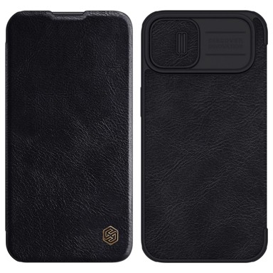 NILLKIN Kožna Qin Pro torbica za iPhone 13 / 14, crna