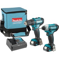 MAKITA Akumulatorska udarna bušilica SET CLX224SA (DF333D,TD110D,DC10SB,BL1021x2)