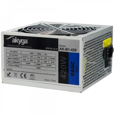 AKYGA Napajanje AK-B1-420, 420 W, 20+4-pinski ATX, sivi