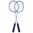 Set za badminton, reketi, 3 loptice, navlaka, plava