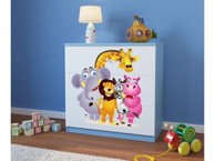 Dječja komoda Zoološki vrt, plava, 80×80×41 cm