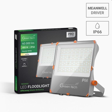 GREEN TECH LED reflektor Premium, 400 W, 4200 K, IP66