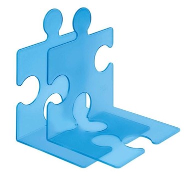 HAN Držač za knjige/CD, 2 kom, prozirno plavi