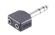 Audio adapter 6,3 mm na 2 x 3,5 mm, M-F