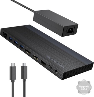 Priključna stanica za laptop, 3 monitora, 4K@144Hz, 130 W PD, USB-C/A 10 Gbps, USB-A, audio, gigabitni Ethernet