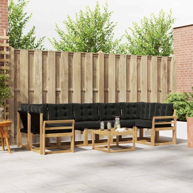 Set vanjskih sofa s jastucima 8 kom, bijela/crna