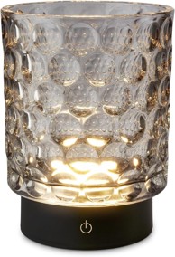 BRILONER LED mini stolna lampa, punjiva, IP44, izgled drva