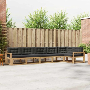 Set vanjskih sofa s jastukom, 4 kom, poliester, bijelo-antracit