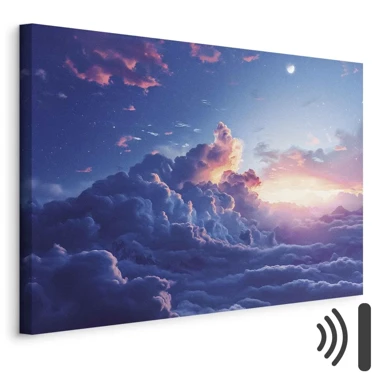 Slika Noćni koncert u planinama, oblaci obasjani posljednjim sunčevim zrakama, 30x20 cm