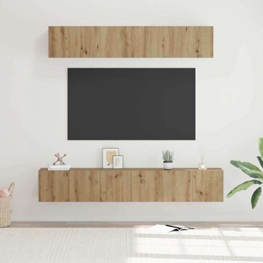 Set TV stalka, 5 kom, srednje, 80 x 30 x 30 cm, hrast artisan