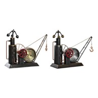 DKD HOME DECOR Zidni sat Vintage 40,5 x 15 x 32,5 cm željezo (2 kom.), zlatna srebrna