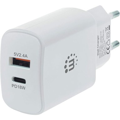 MANHATTAN Kućni punjač 102131, PD 27W, 1x USB-A, 1x USB-C, bijeli