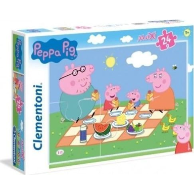 CLEMENTONI Slagalica Peppa Pig Supercolor Maxi, crtići, 24 komada