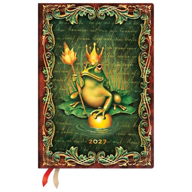 PAPERBLANKS Planer tjedni 2027-12,5 × 18 cm-midi horiz. s gumicom Frog Prince DE1927-6