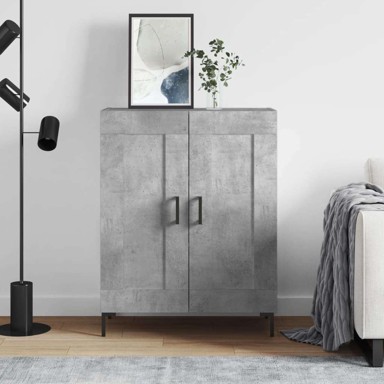 Komoda od konstruiranog drva, 69,5 x 34 x 90 cm, beton siva