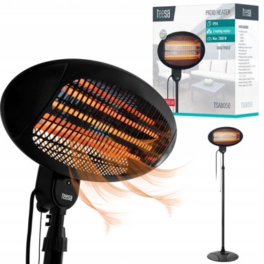 TEESA infracrveni grijač za terasu, 2000 W, 3 postavke, IPX4  