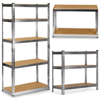 HUMBERG Metalna polica za odlaganje HR-853, 183 x 90 x 40 cm, srebrna