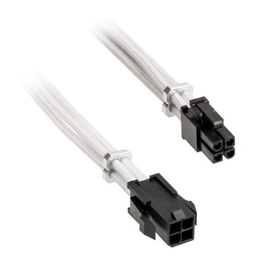 BITFENIX Alchemy 4-Pin ATX12V produžni kabel, 45 cm, sleeved - bijeli BFA-MAC-4ATX45WK-RP