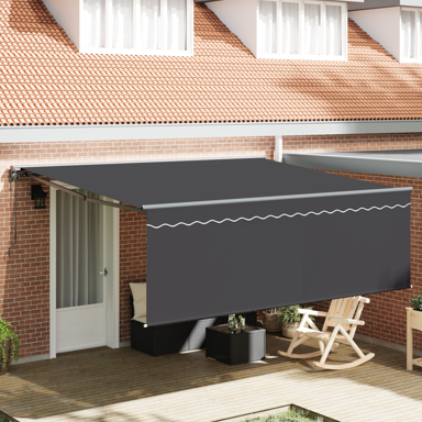 Skrovita tenda 350x250 cm, poliester i metal, narančasta i bijela