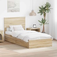Krevet sa spremištem sonoma hrast 100 x 200 cm, konstruirano drvo