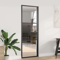 Unutarnja vrata 76x201,5 cm kaljeno staklo i aluminij, crna