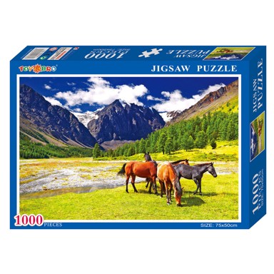 DENIS Puzzle Planinski krajolik s konjima, 1000 dijelova