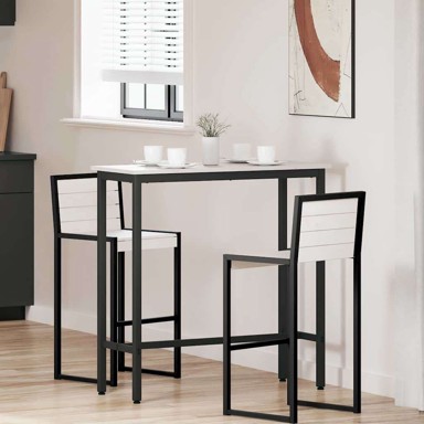 Stol, 100x40x101cm, inženjersko drvo i čelik, bijeli